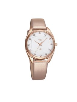 Fastrack - Vyb Quartz Analog Silver Dial Leather Strap Watch for Women (Medium)
