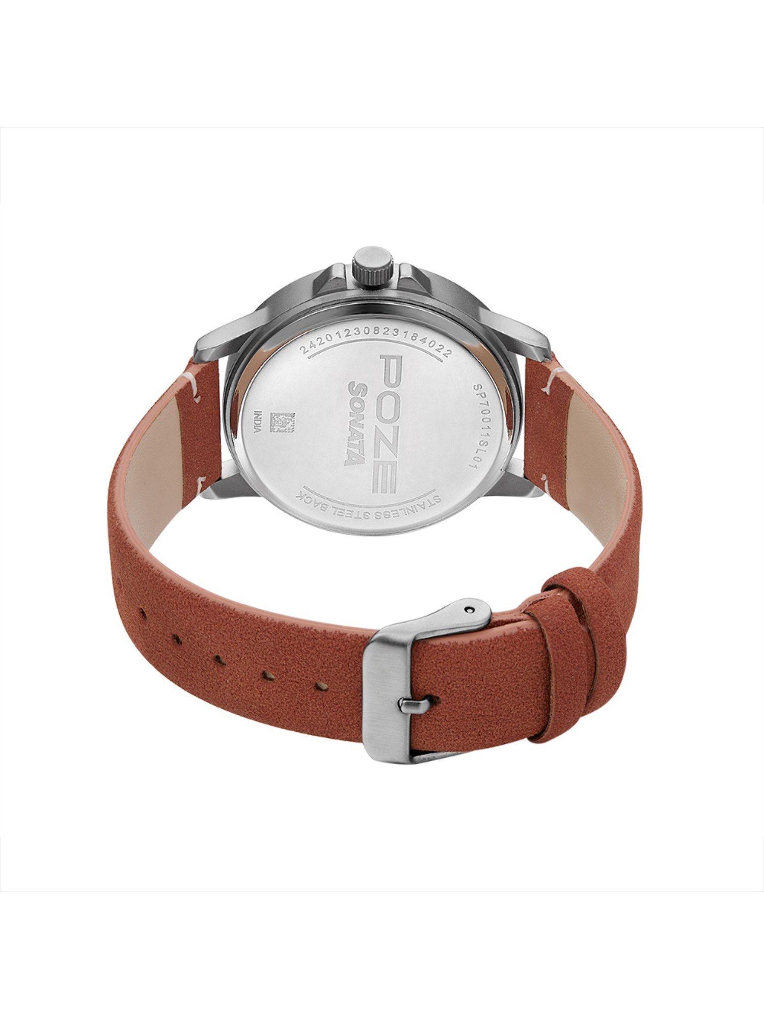 Buy Sonata Poze Quartz Analog Green Dial Pu Leather Strap Watch