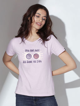 The Souled Store - Official Harry Potter: As Sane As Luna Graphic Printed Lavender T-Shirts