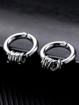 Peora - Silver Plated Hoop Huggie Earrings