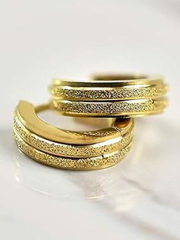 Peora - Gold Plated Huggie Hoop Earrings