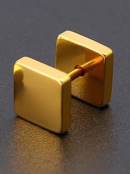 Peora - Gold Plated Square Shaped Stud Earring