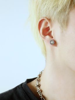 Peora - Silver Plated White 316L Stainless AD Stud Earing