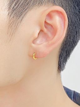 Peora - Gold Plated Small Hoop Huggie Bali Earring