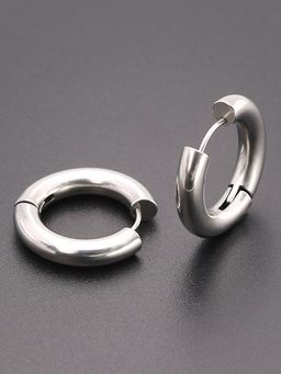 Peora - Silver Plated Small Hoop Huggie Bali Earrings