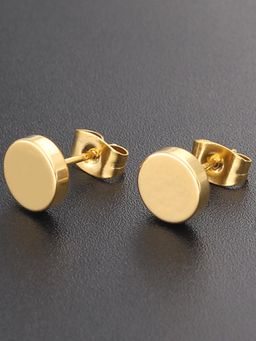 Peora - Gold Plated Round Shape Stud Earrings