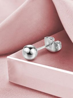 Peora - Silver Plated Ball Shape Stud Earring