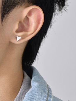 Peora - Silver Plated Triangle Shape Stud Earring
