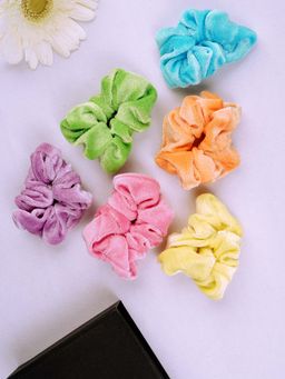 Laida - Velvet Material Scrunches (Pack of 6)