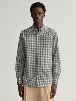 GANT - Men Black Checked Regular Fit Shirt