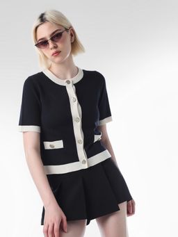 ONLY - Womens Regular Fit Navy Blue Cardigan