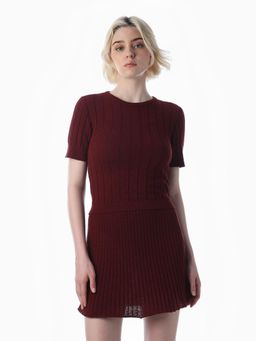 ONLY - Womens Regular Fit Maroon Top