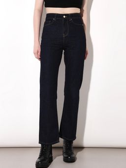 ONLY - Womens Solid High-Rise Blue Jeans