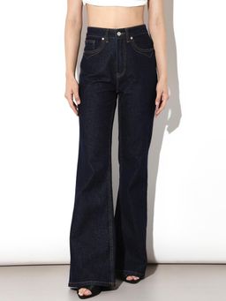 ONLY - Womens Solid High-Rise Blue Jeans