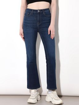 ONLY - Womens Solid High-Rise Blue Jeans