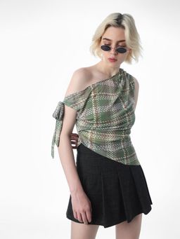 ONLY - Womens Self Design Regular Fit Green Top