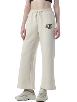 ONLY - Womens Typography Flared High-Rise White Pants