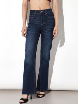 ONLY - Womens Solid Mid-Rise Blue Jeans
