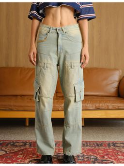 Bonkers Corner - Light Wash Workwear Cargo Jeans - Blue