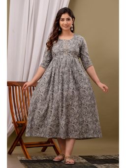 UrbanRang - Grey Garden Printed Maternity Maxi