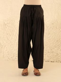 House of Chikankari - Black Cotton Women's Solid Salwar