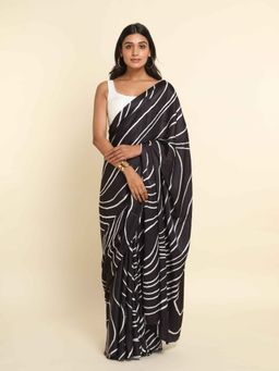 Suta - Black Printed Liva Saree