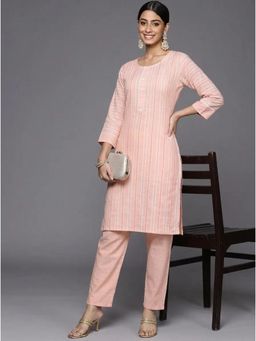 Gahan - Women Cotton Kurta With Pant - Peach