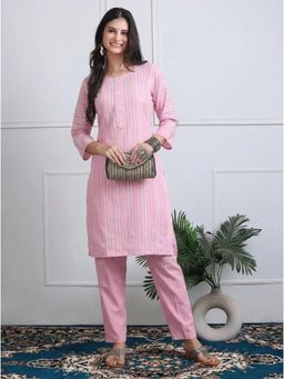 Gahan - Women Cotton Kurta With Pant - Pink