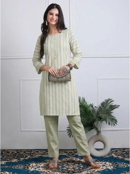 Gahan - Women Cotton Kurta With Pant - Green
