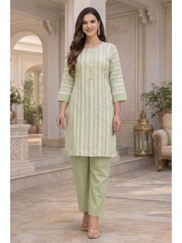 Gahan - Women Cotton Kurta With Pant And - Green