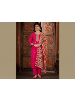 Gahan - Womens Small Butty Embroidered Kurta And Pant With Dupatta - Pink
