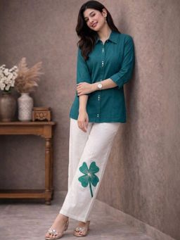 Gahan - Womens Glass Roman Co-Ord Set - Teal