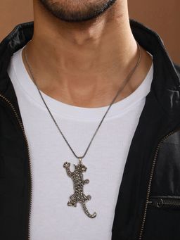 Priyaasi - Bold By Priyaasi Leopard Silver-Plated Pendant Chain for Men