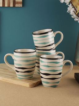 VarEesha - Mugdha Off-White Ceramic Large Coffee Mugs/ Milk Mugs Set of Four