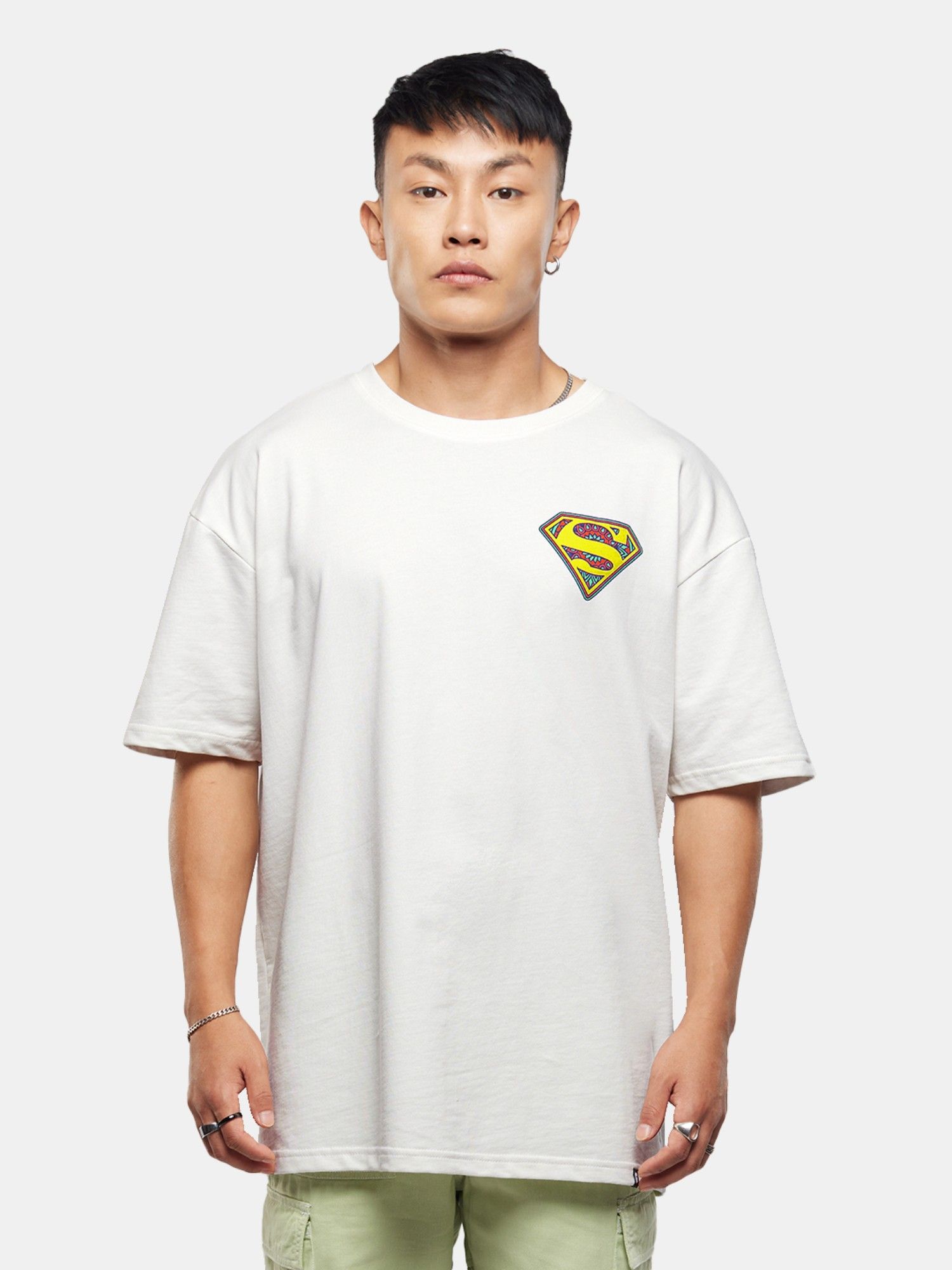 Buy The Souled Store Truck Art White Superman Oversized T-Shirts