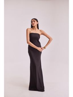 Urban Suburban - Black Strapless Satin Slip Dress