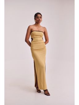 Urban Suburban - Beige Cut-Out Ankle Length Dress