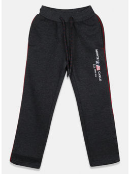 Monte Carlo - Grey Cotton Blend Mid Waist Straight Leg Regular Fit Trackpant