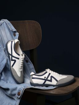 BUCKAROO - Vegan Leather Grey Casual Sneakers for Men | Mens Casual Shoes: BANDIT