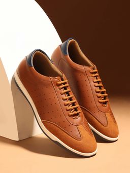 BUCKAROO - Vegan Leather Tan Casual Shoes for Men | Mens Lace up Shoe: CESAR