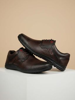 BUCKAROO - Genuine Leather Brown Casual Shoes for Men | Mens Lace up Shoe: PHANTOM