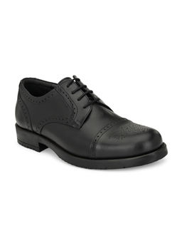 CARLO ROMANO - Burnish Leather Black Lace Up Formal Brogue Shoes