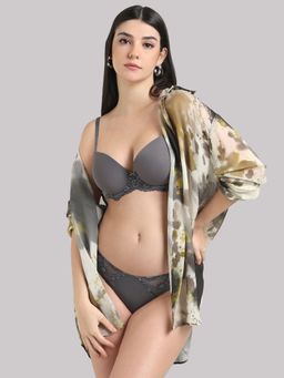 Wacoal - Women's Balcony & Beyond Padded Wired Half Cup Smooth Finish Fashion Grey Bra