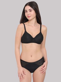 Wacoal - Womens Basics Bliss Padded Non-Wired 3/4Th Cup Everyday Wear Lace Bra - Black