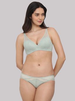 Wacoal - Womens Emma Lace Padded Non-Wired 3/4Th Cup Lace Bra - Green