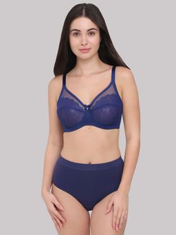 Wacoal - Womens Retro Chic Non Padded Wired Full Support Comfort Bra - Navy Blue