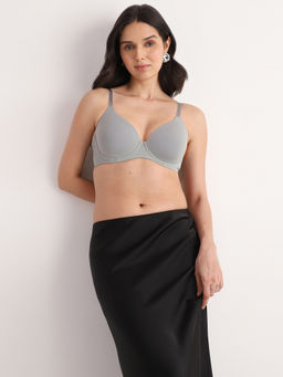 Wacoal - Womens Cool Comfort Padded Wired Full Cup Wear Cotton Blend T-shirt Bra - Grey