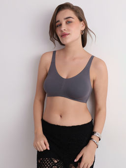 Wacoal - Women's Live In Non-Padded Non-Wired Full Cup Cotton Blend T-Shirt Bra-Grey