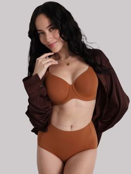 Wacoal - Cool Comfort Padded Wired Full Cup Everyday Wear T-Shirt Bra-Brown