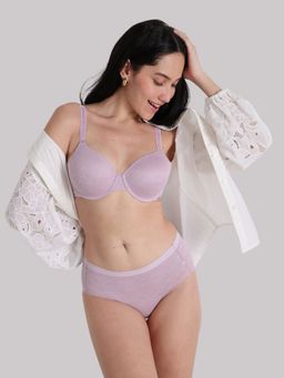 Wacoal - Women Lacy Everyday Elegance Padded Wired Full Cup Everyday Wear T-Shirt Bra-Purple